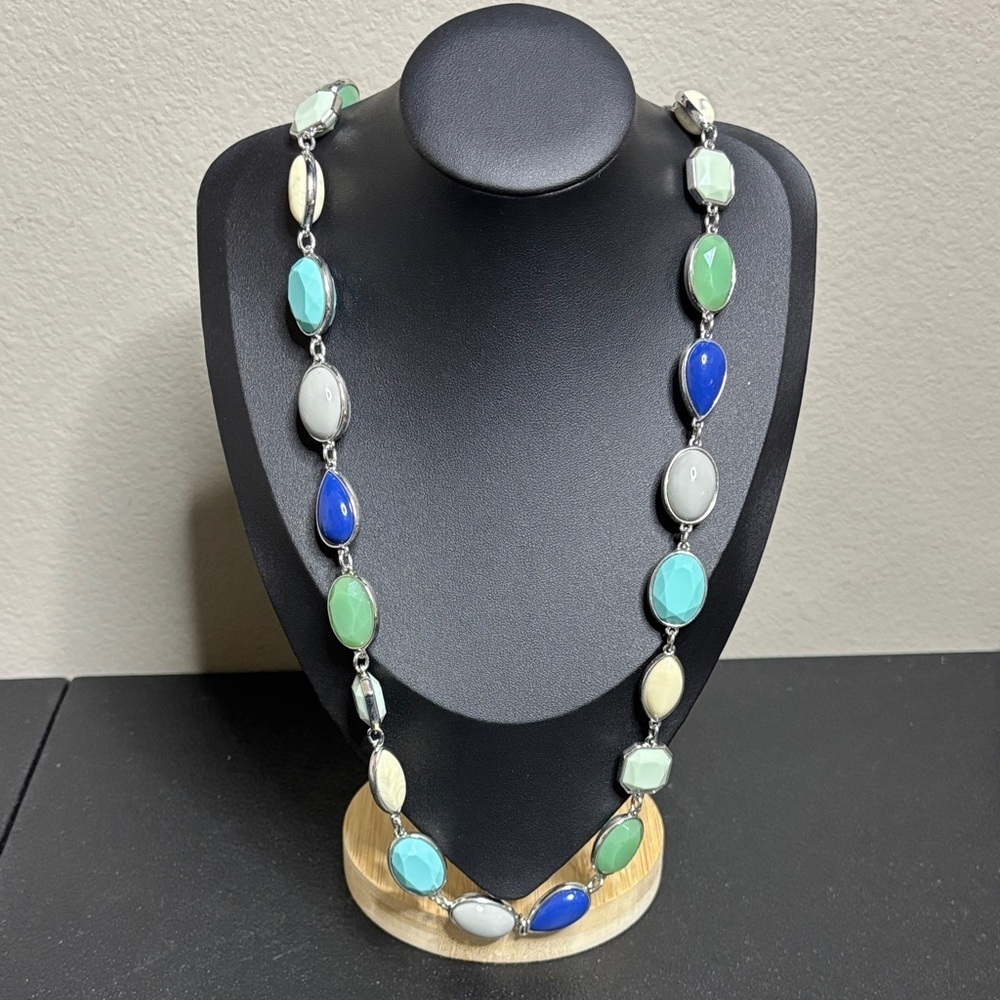 Cabochon Pastel Long Boho Office Necklace